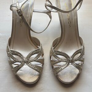 Caparros Gold Metallic Strappy Heels